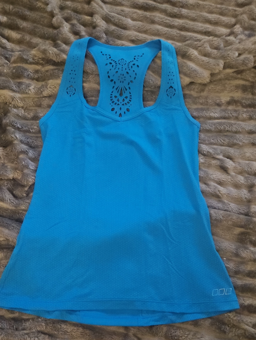 Blue Laser-Cut Racerback Tank Top - Women